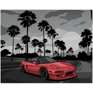 SJ's NSX - Premium Art Prints - Black and White Background