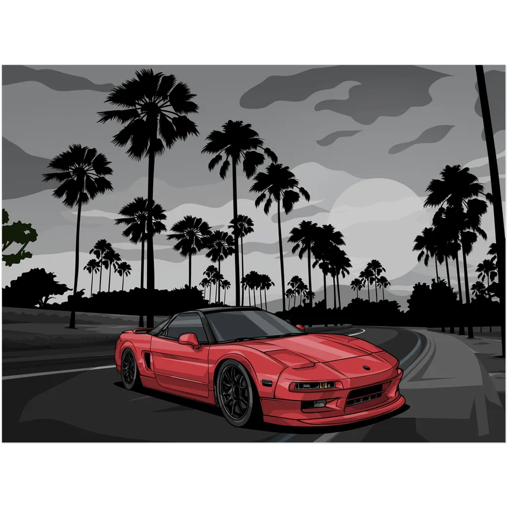 SJ's NSX - Premium Art Prints - Black and White Background