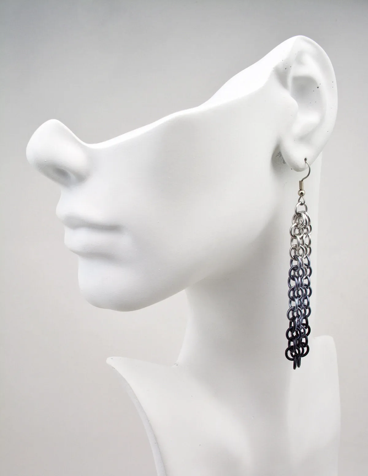 Small Link Waterfall Earrings - Industrial Ombre