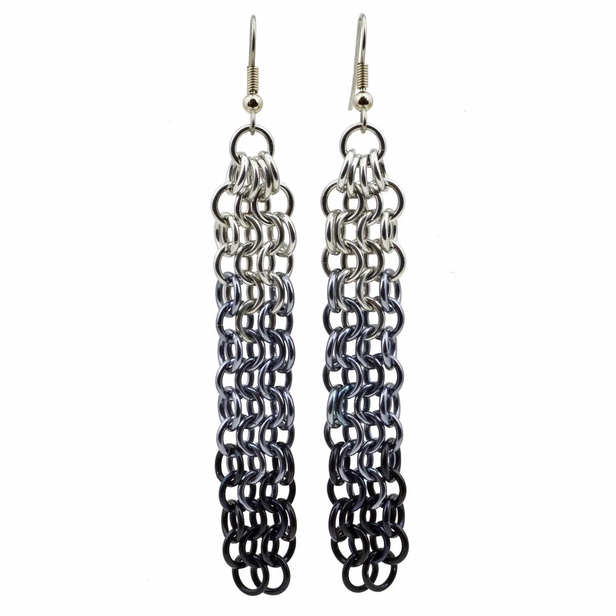Small Link Waterfall Earrings - Industrial Ombre