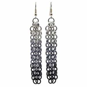 Small Link Waterfall Earrings - Industrial Ombre