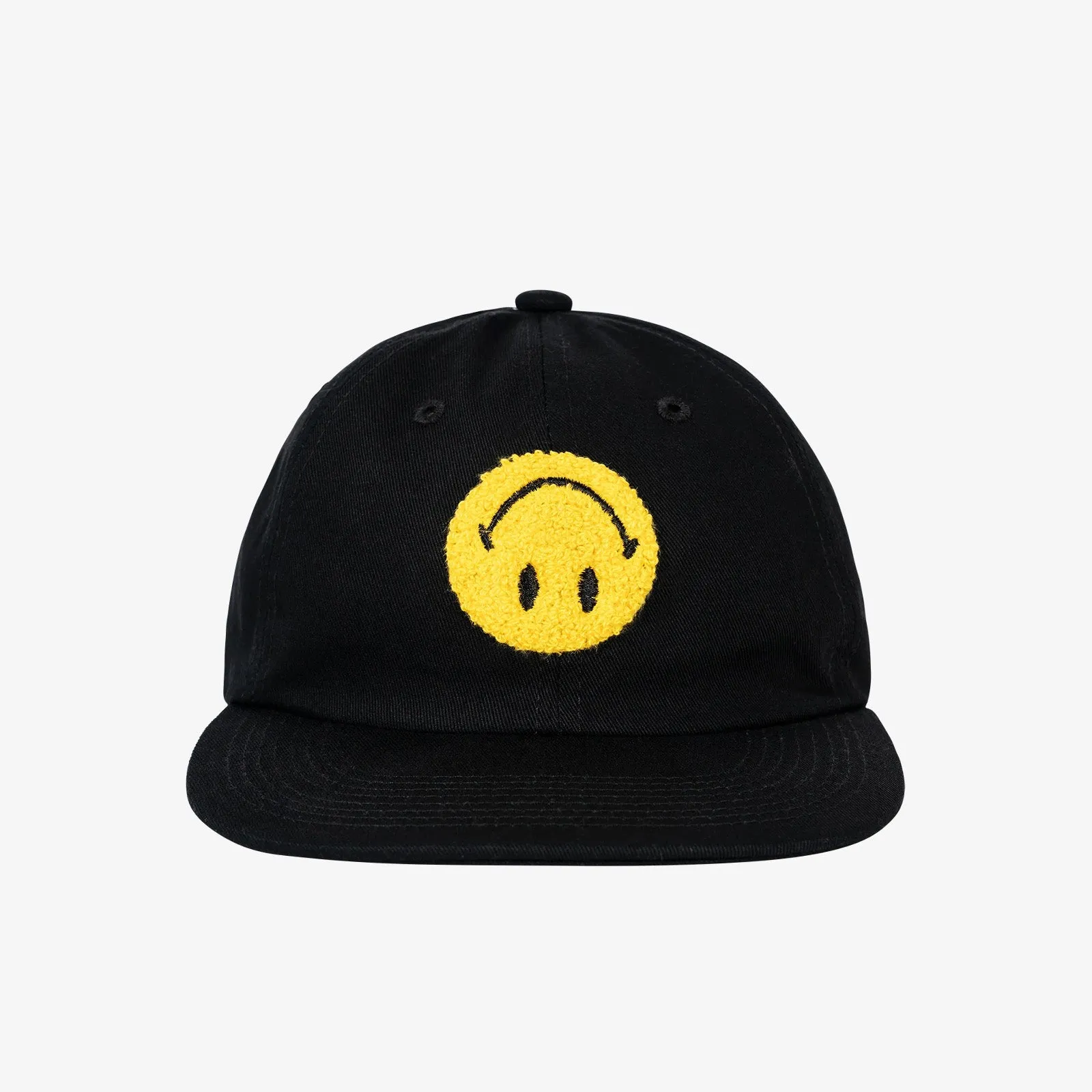 Smiley Upside Down 6 Panel Cap - Black