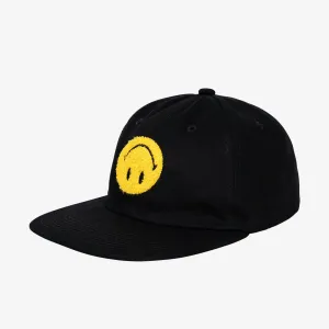 Smiley Upside Down 6 Panel Cap - Black
