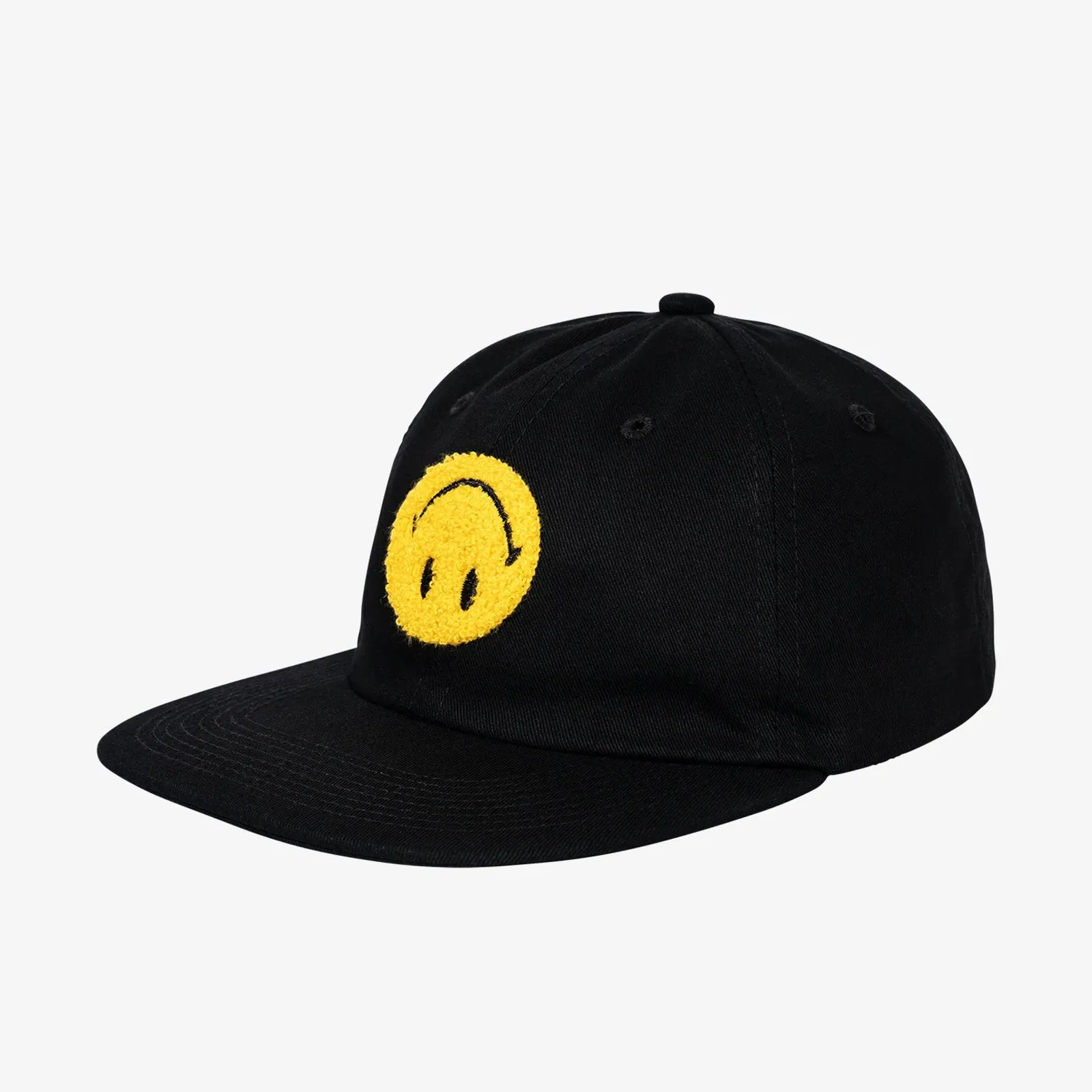 Smiley Upside Down 6 Panel Cap - Black