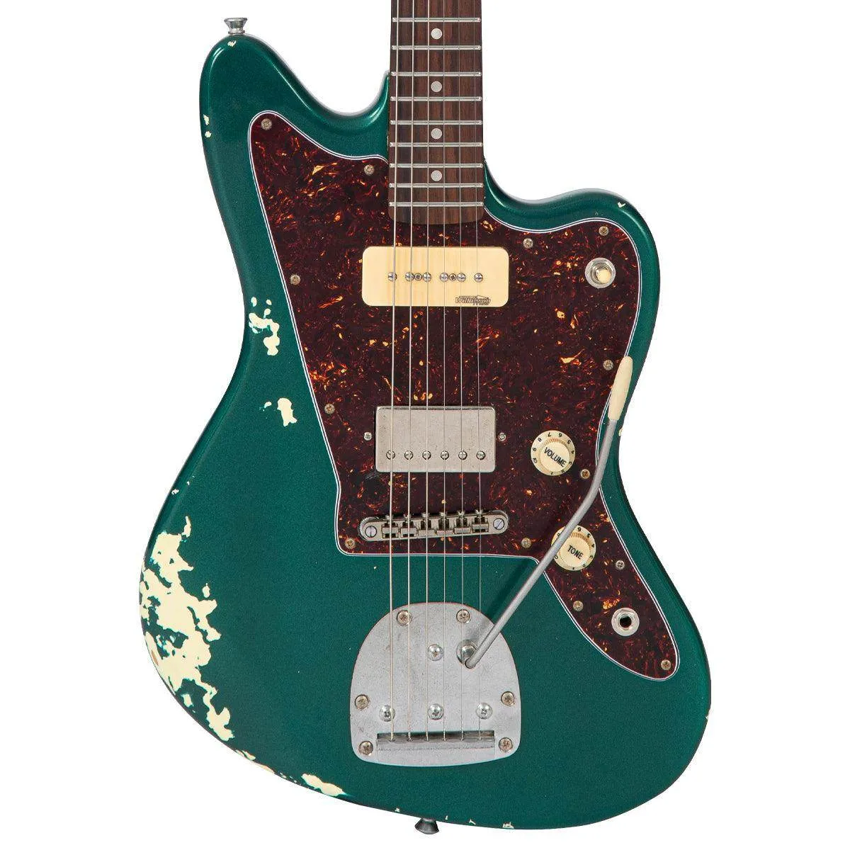 SOLD – Vintage ProShop Custom-Build V65 Electric Guitar ~ Distressed Racing Green