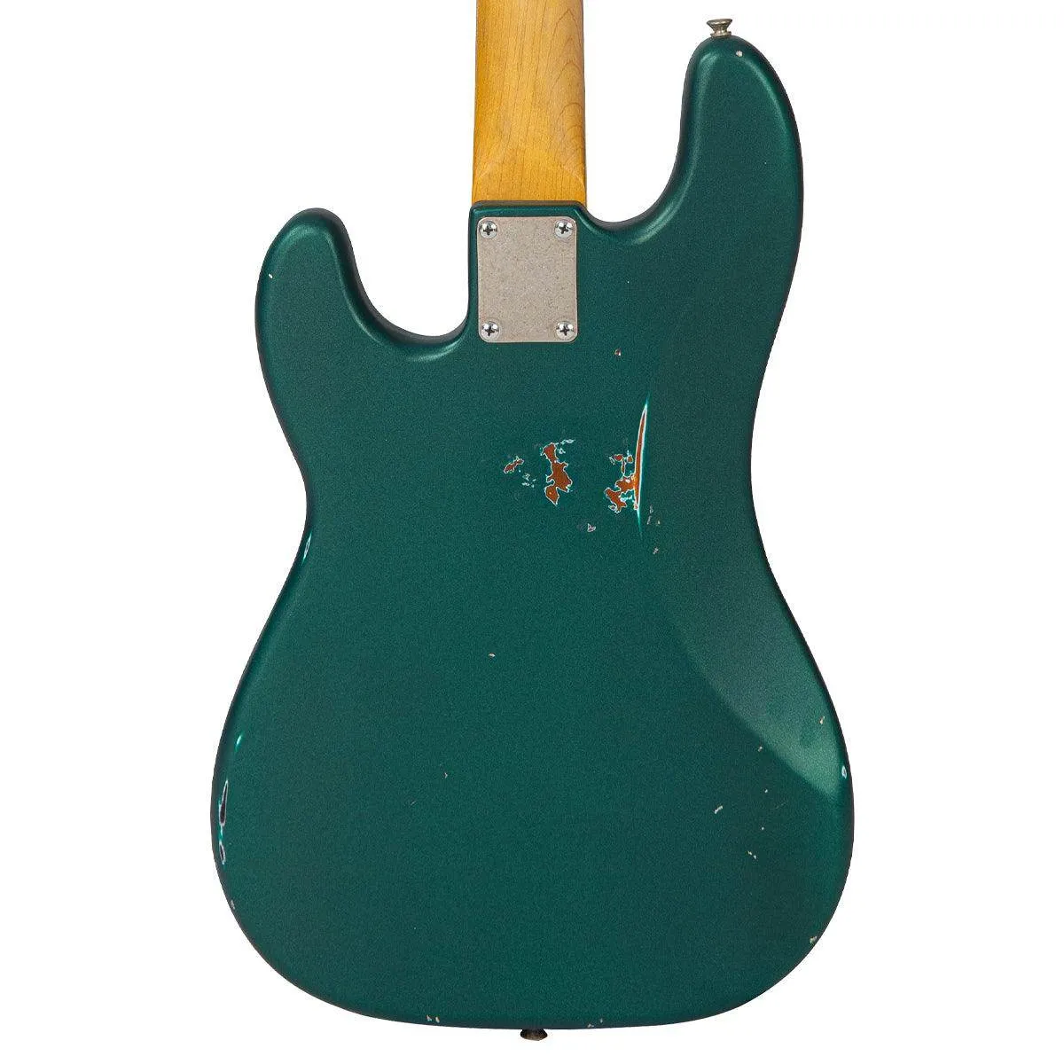 SOLD – Vintage V4 ProShop Custom-Build Bass Guitar ~ Distressed Matt British Racing Green
