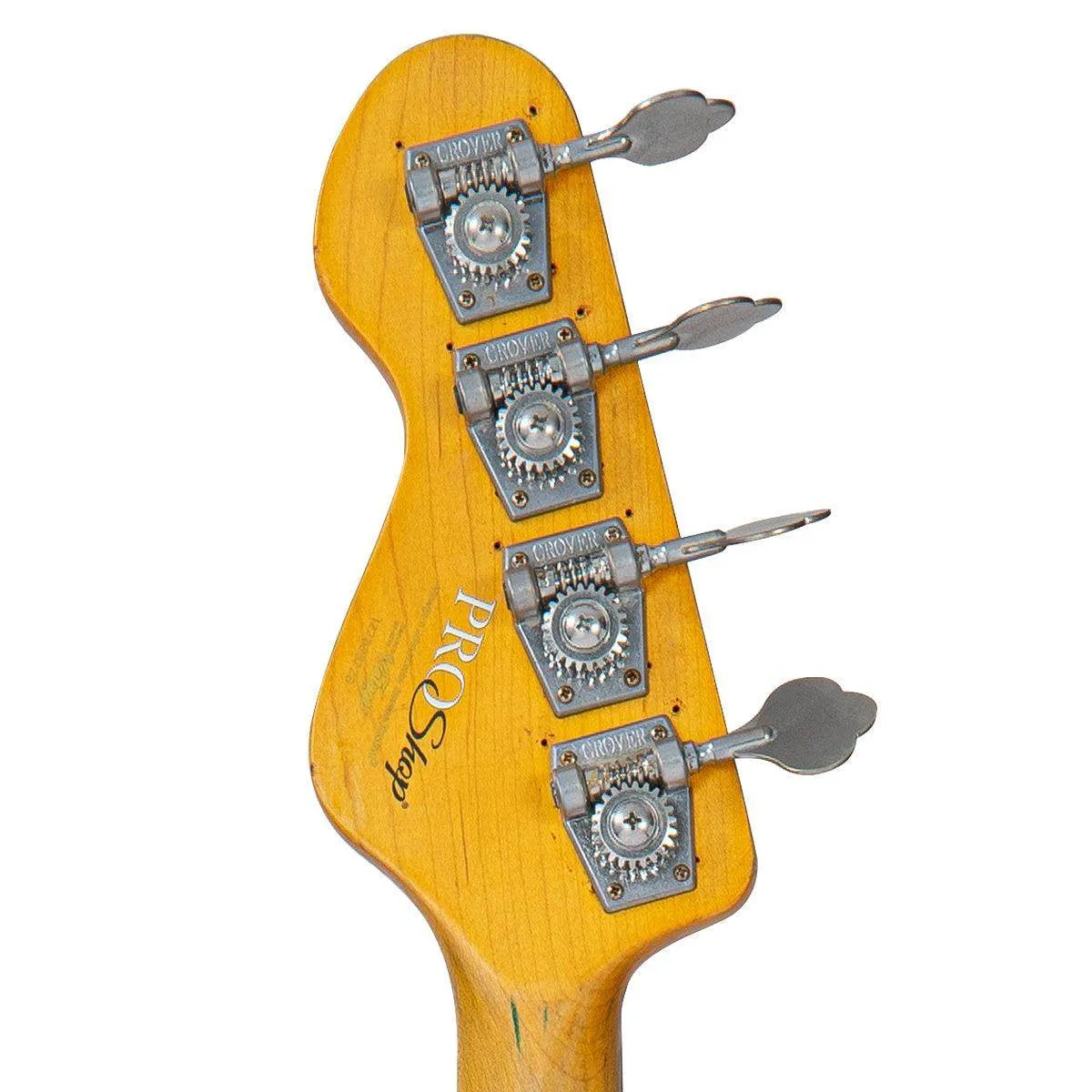 SOLD – Vintage V4 ProShop Custom-Build Bass Guitar ~ Distressed Matt British Racing Green