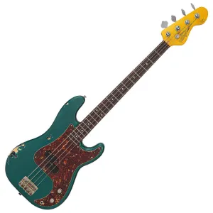 SOLD – Vintage V4 ProShop Custom-Build Bass Guitar ~ Distressed Matt British Racing Green