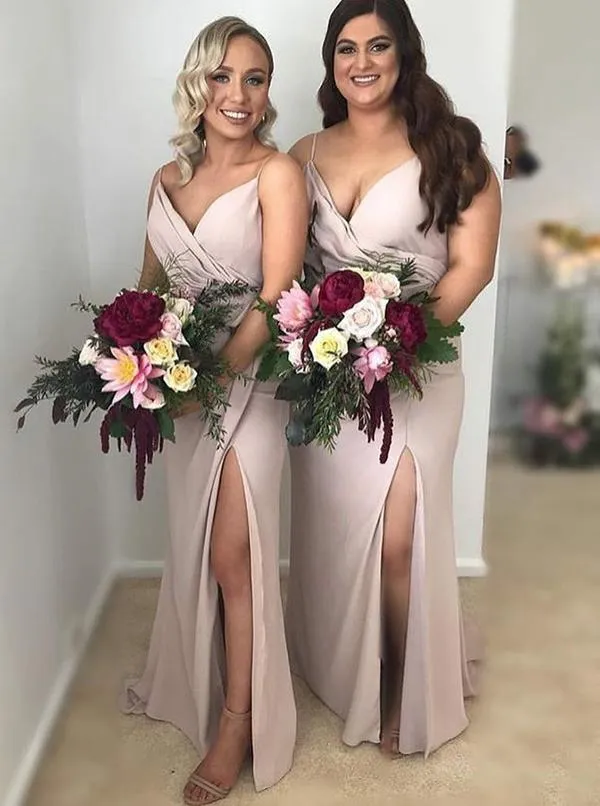 Spaghetti Strap Simple Bridesmaid Dresses Plus Size Bridesmaid Dresses, TYP1235