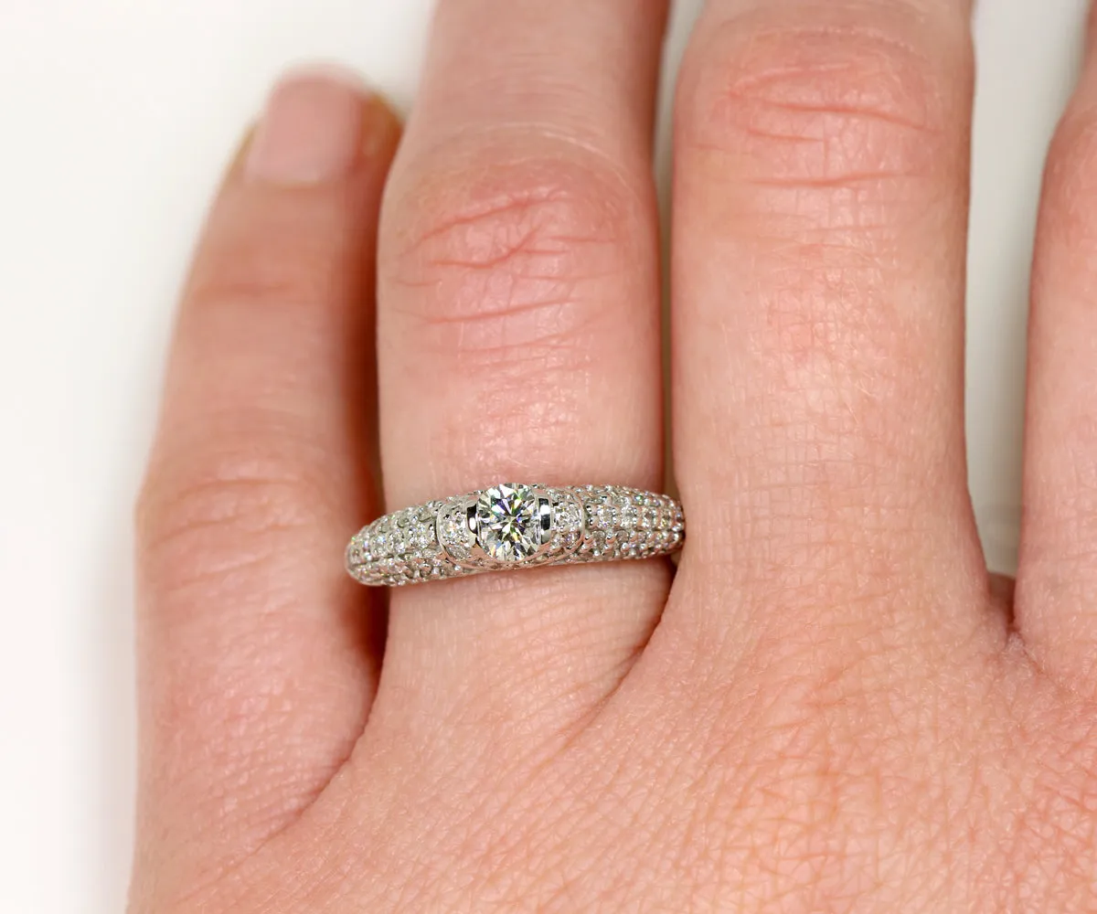 Sparkling Pave Diamond Engagement Ring