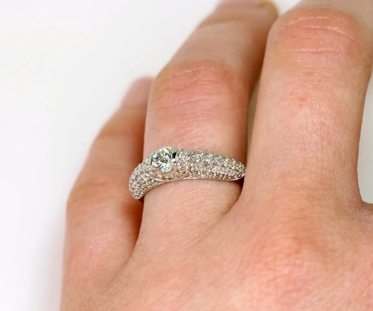 Sparkling Pave Diamond Engagement Ring