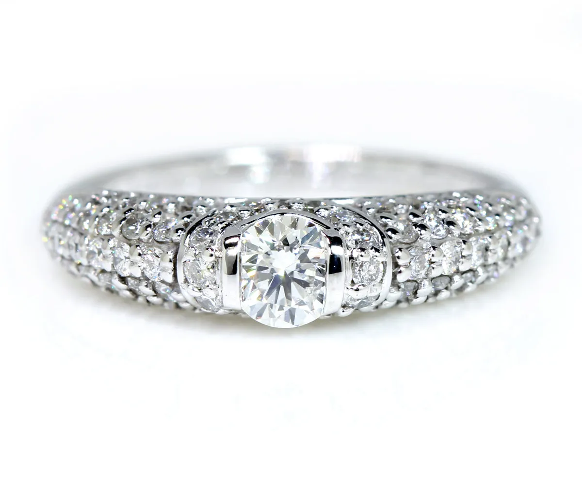 Sparkling Pave Diamond Engagement Ring