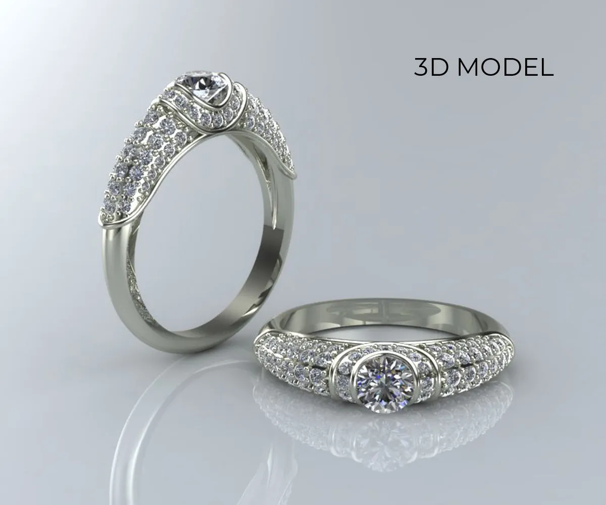 Sparkling Pave Diamond Engagement Ring