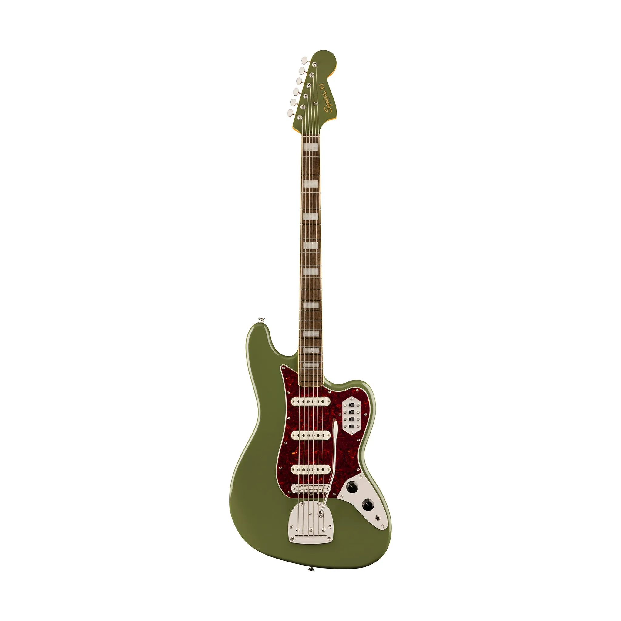 Squier FSR Classic Vibe Bass VI Guitar, Laurel FB, Olive