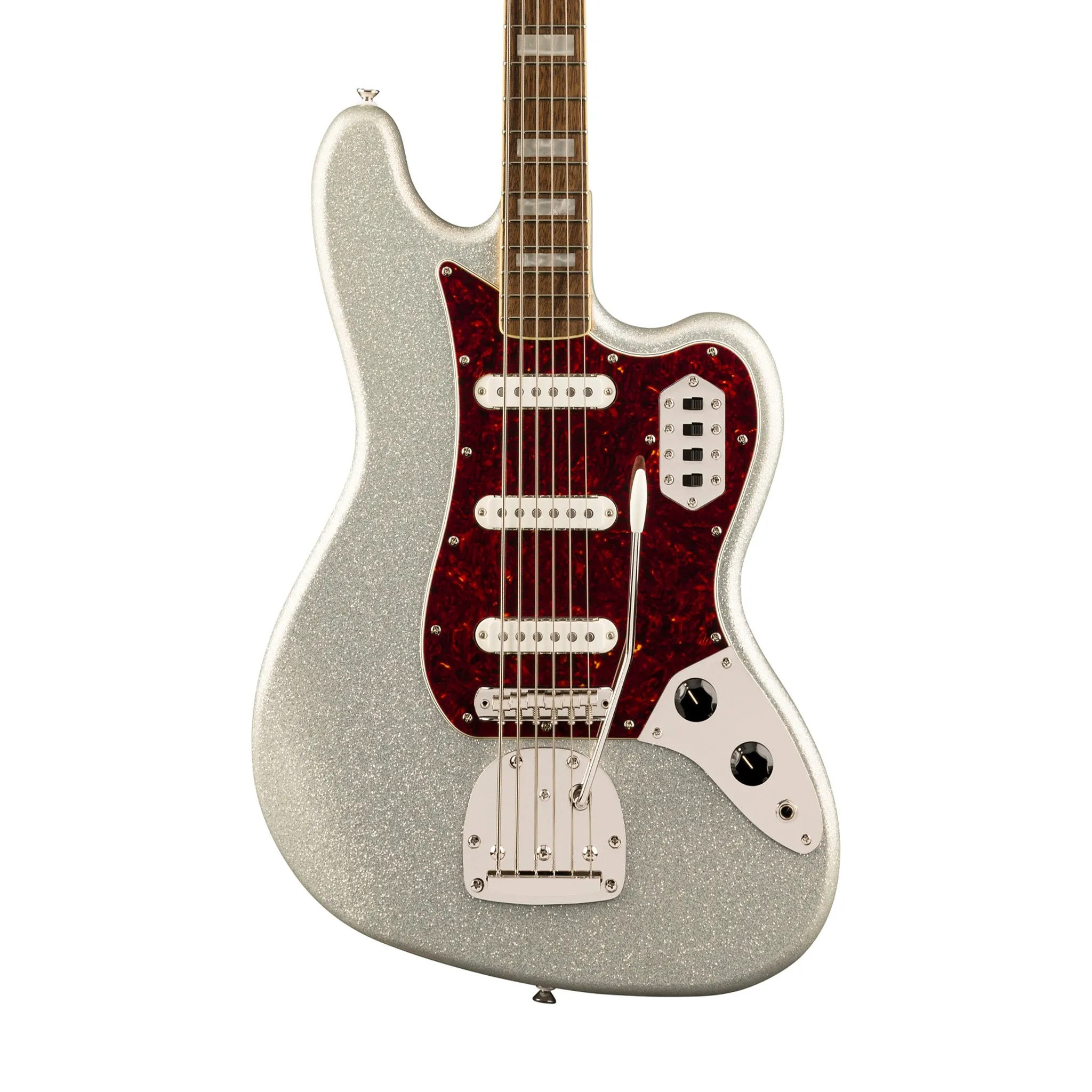 Squier FSR Classic Vibe Bass VI Guitar, Laurel FB, Silver Sparkle