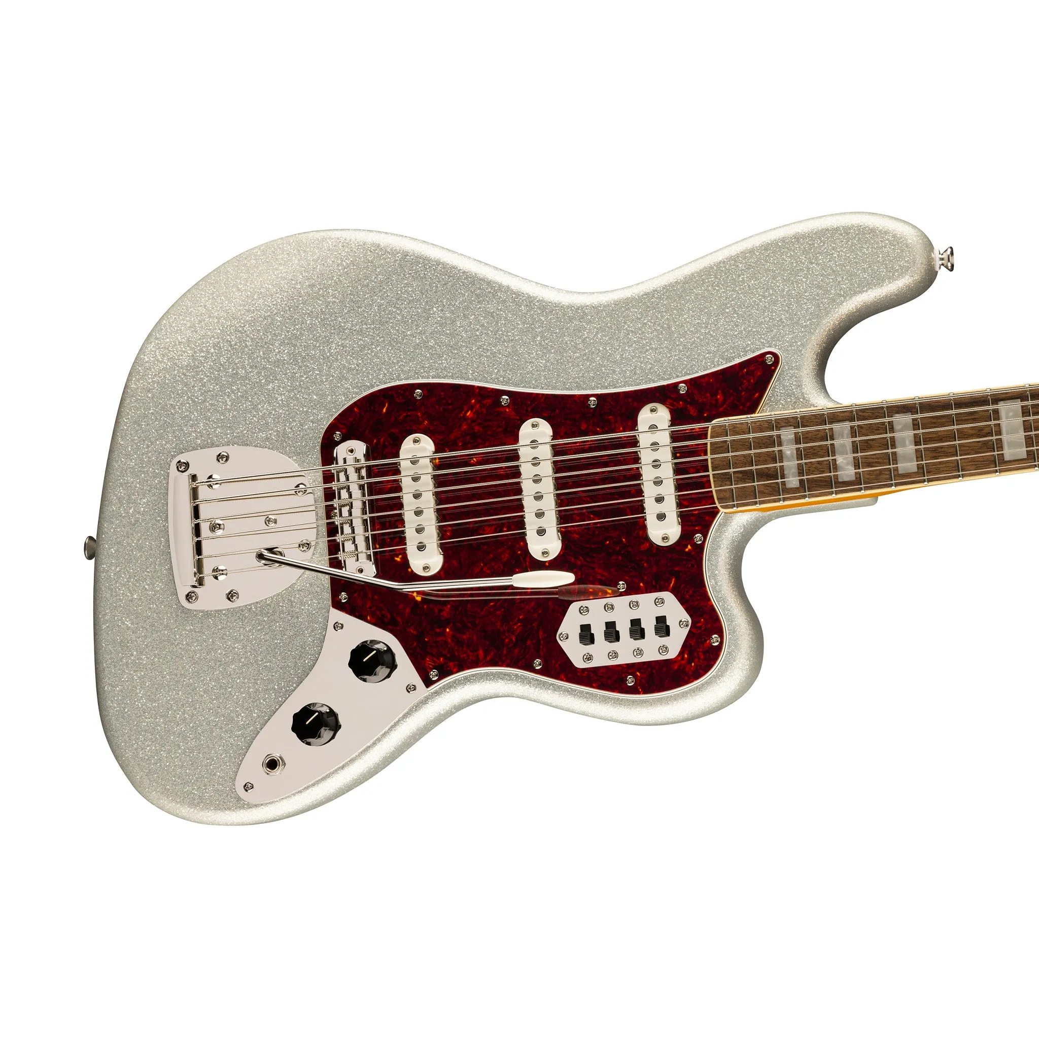 Squier FSR Classic Vibe Bass VI Guitar, Laurel FB, Silver Sparkle