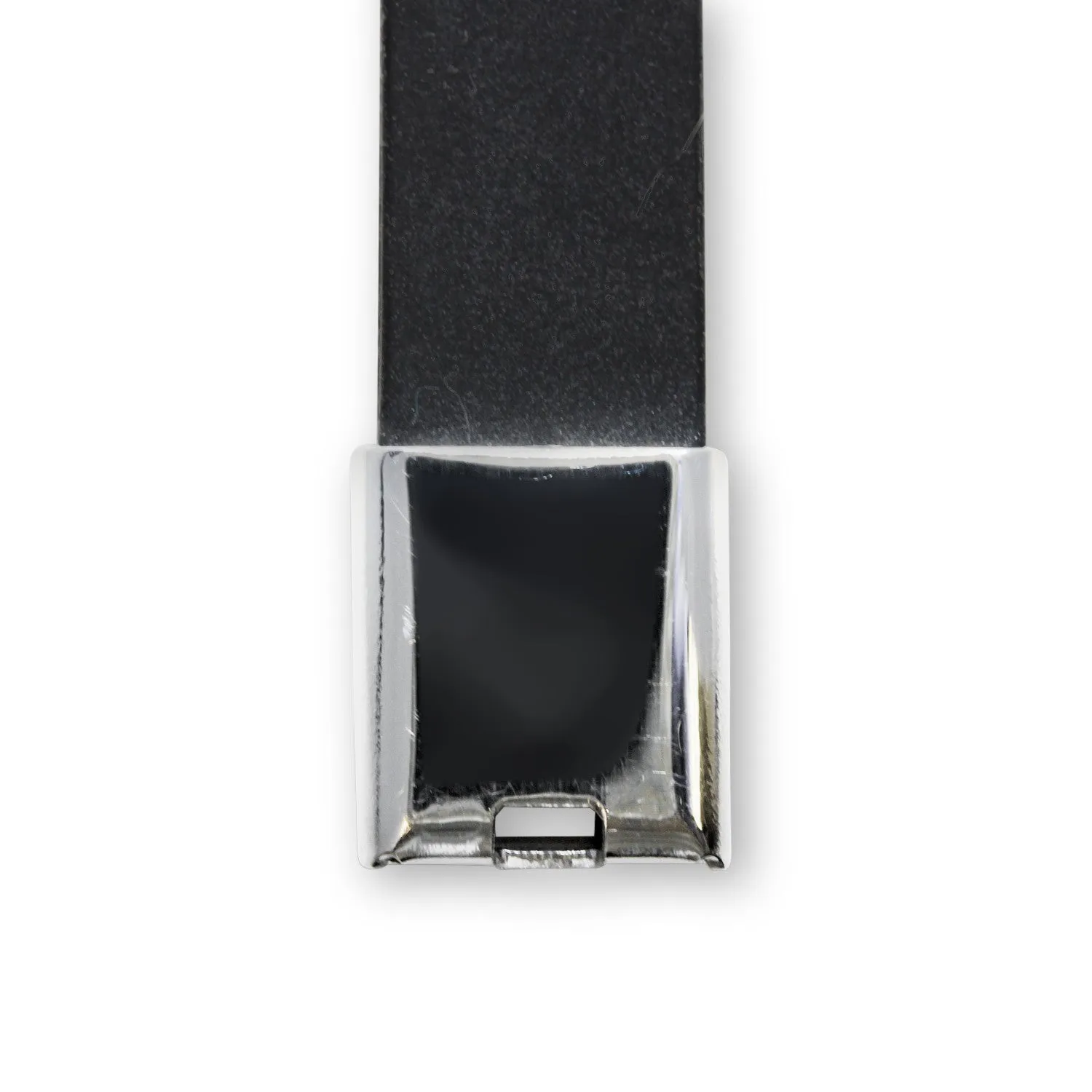Stainless Steel Black Two Tone Design Rubber Bracelet
