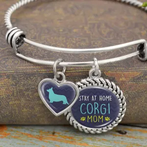 Stay At Home Corgi Mom Charm Bracelet