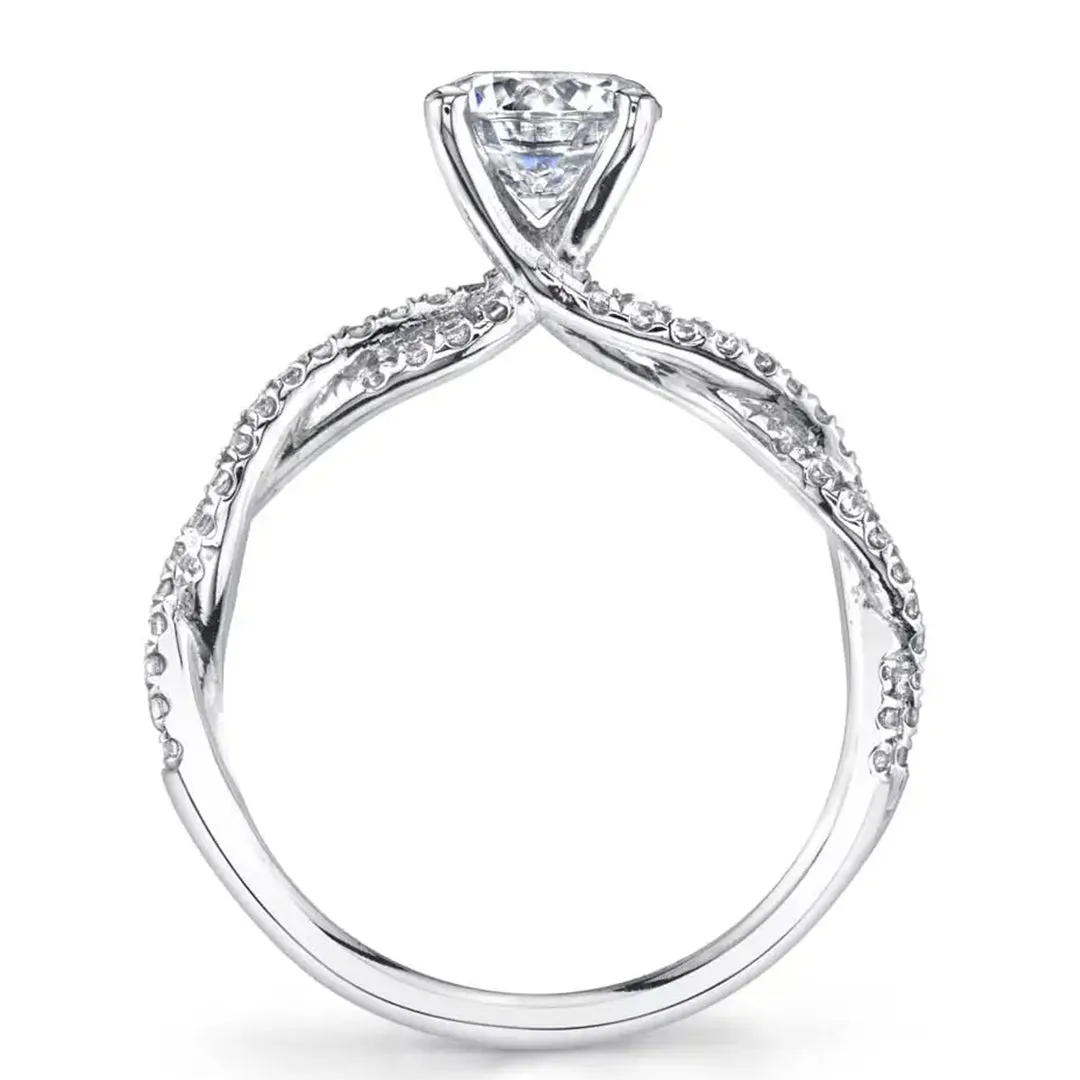 Sylvie Round Cut Spiral Engagement Ring