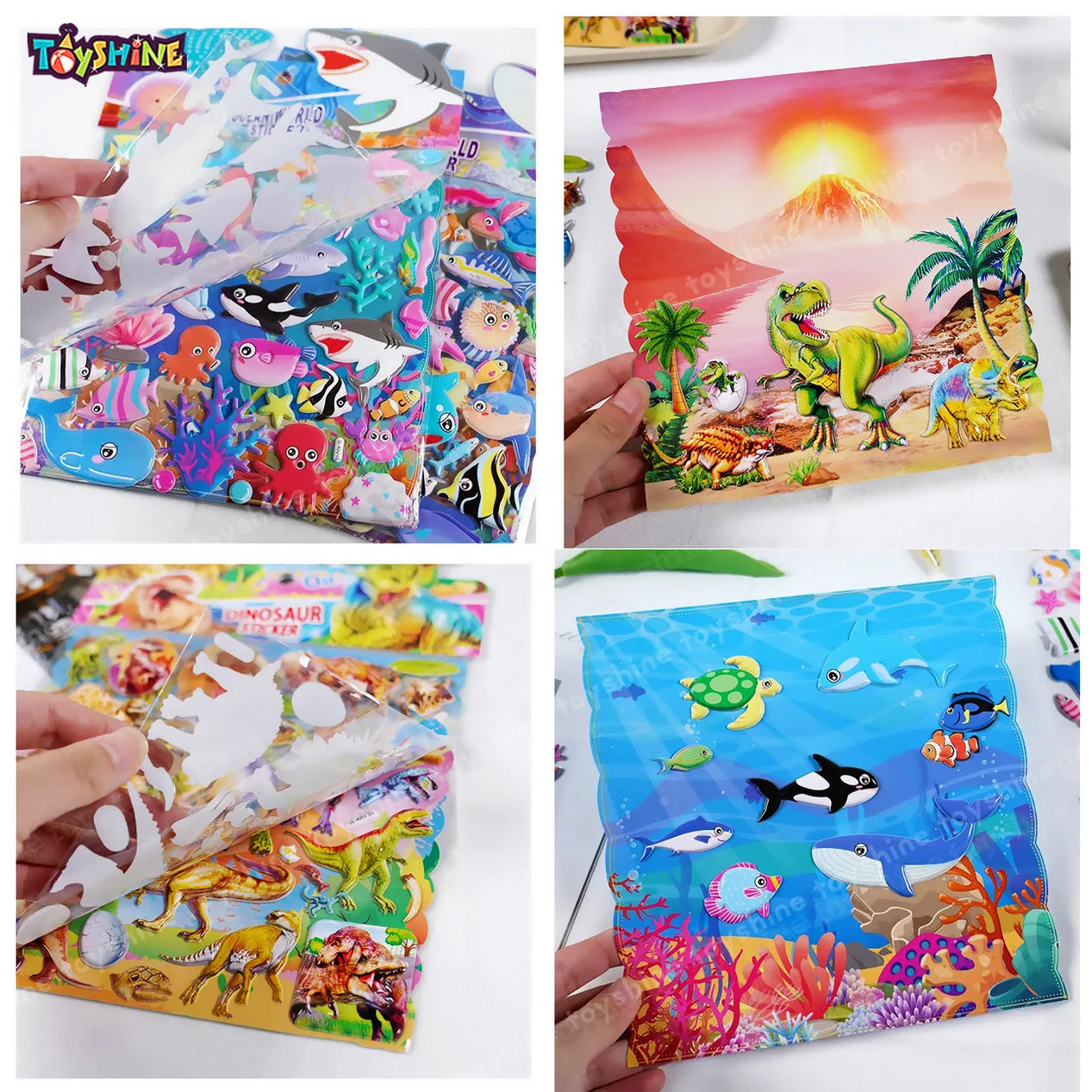 Toyshine 6 Sheets 3D Puffy Stickers for Kids Scrapbooking Notebook Project Practicles Decoration and Fun Birthday Gift Party Supplies Reward - Design May Vary