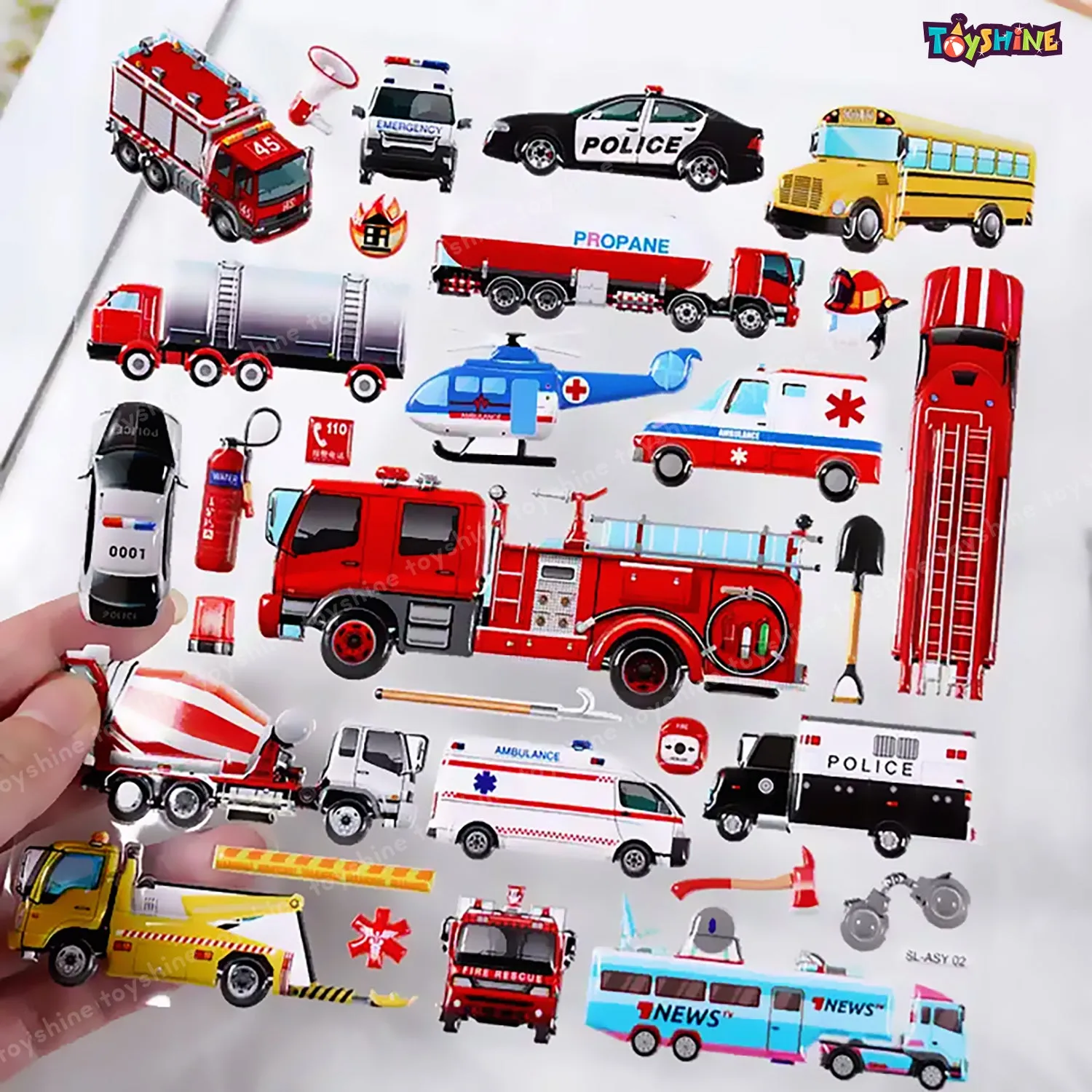 Toyshine 6 Sheets 3D Puffy Stickers for Kids Scrapbooking Notebook Project Practicles Decoration and Fun Birthday Gift Party Supplies Reward - Design May Vary