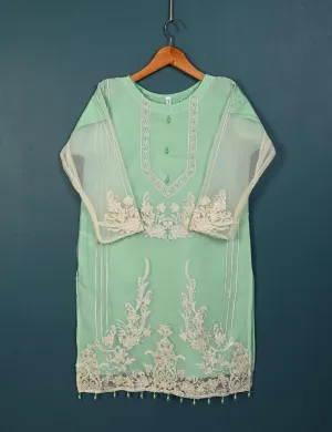 TS-135A-AquaGreen - Exotic Palace - Organza Embroidered Kurti