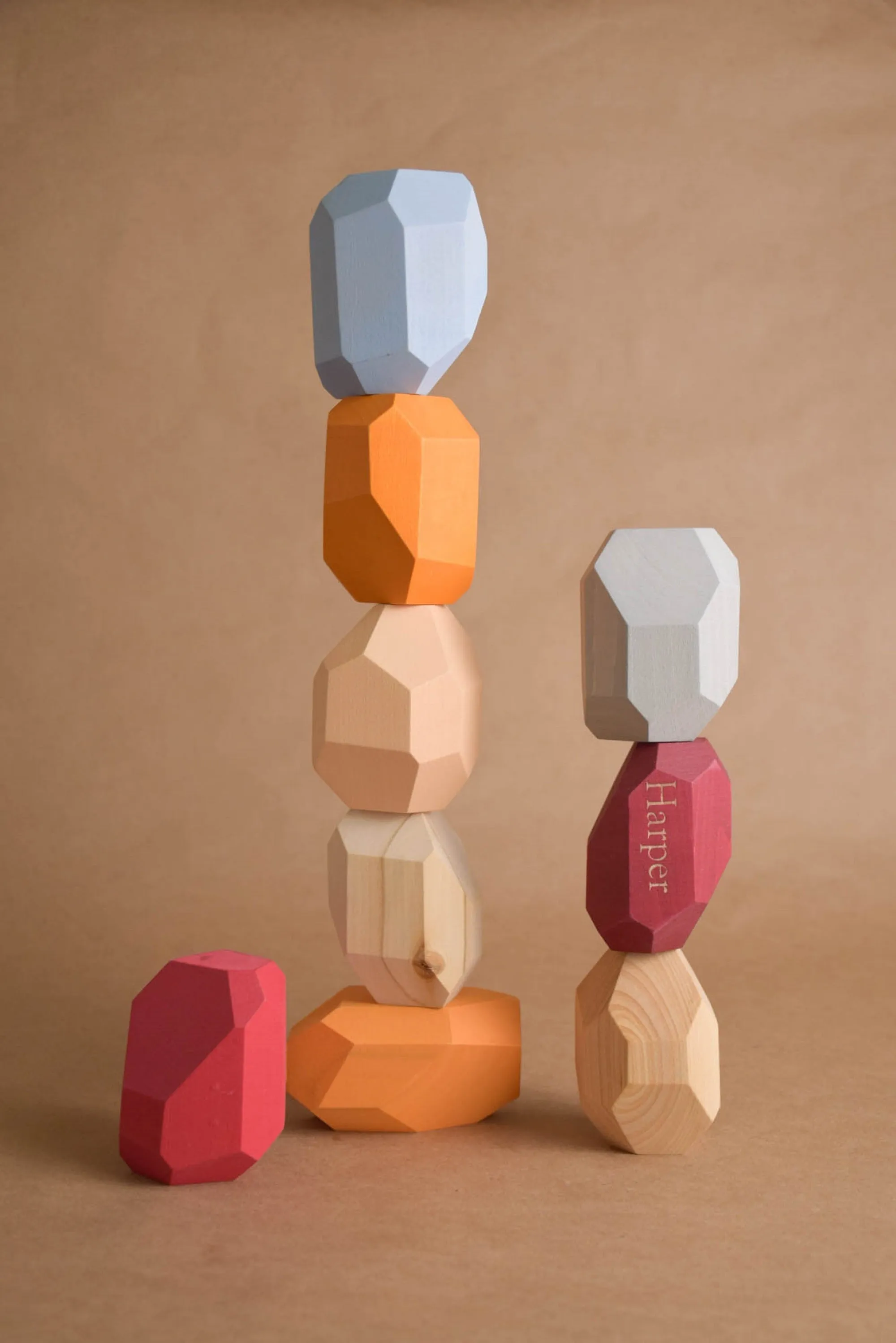 Tumi Ishi Wood Balancing Stones for Baby Neutral