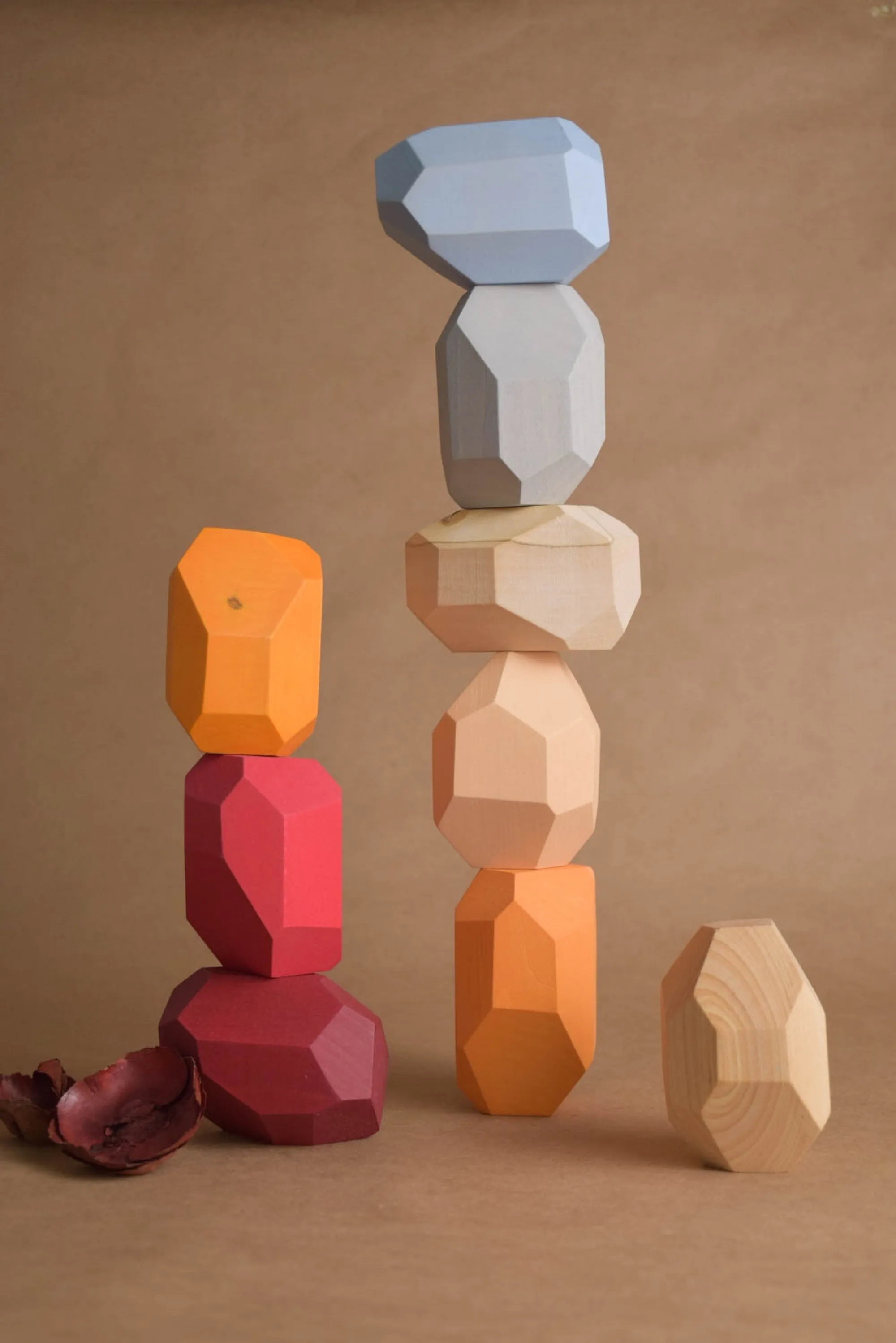 Tumi Ishi Wood Balancing Stones for Baby Neutral