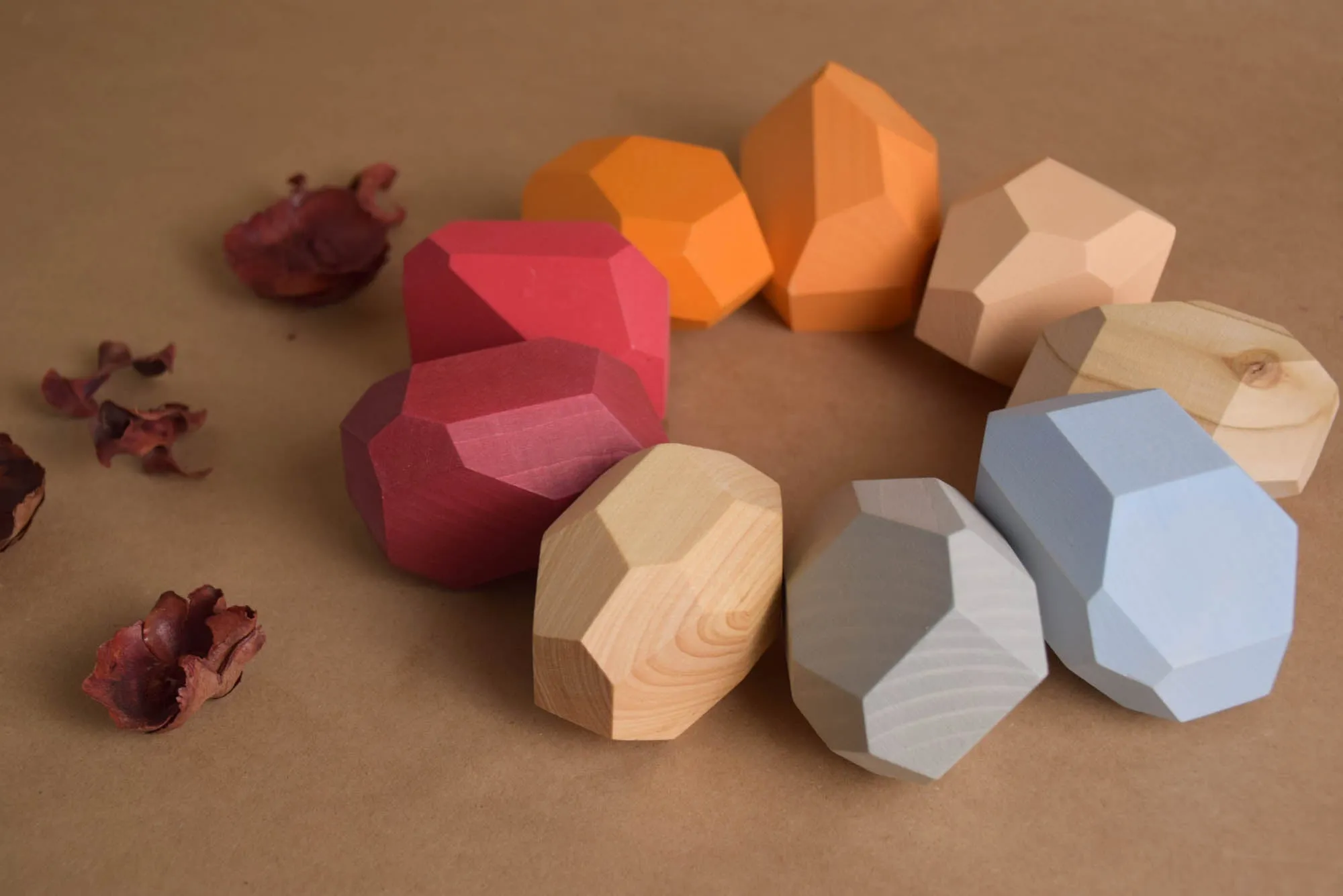 Tumi Ishi Wood Balancing Stones for Baby Neutral