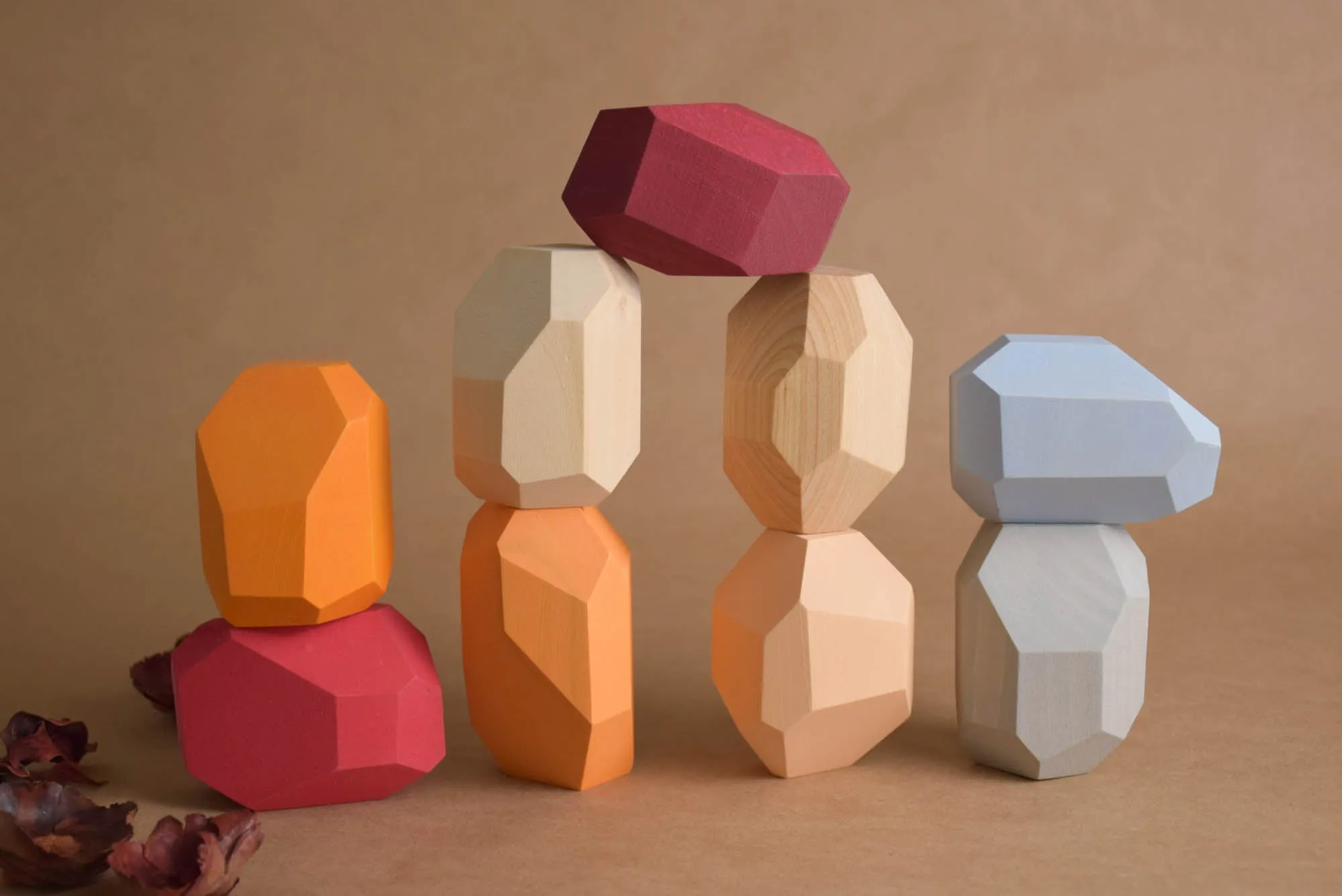 Tumi Ishi Wood Balancing Stones for Baby Neutral