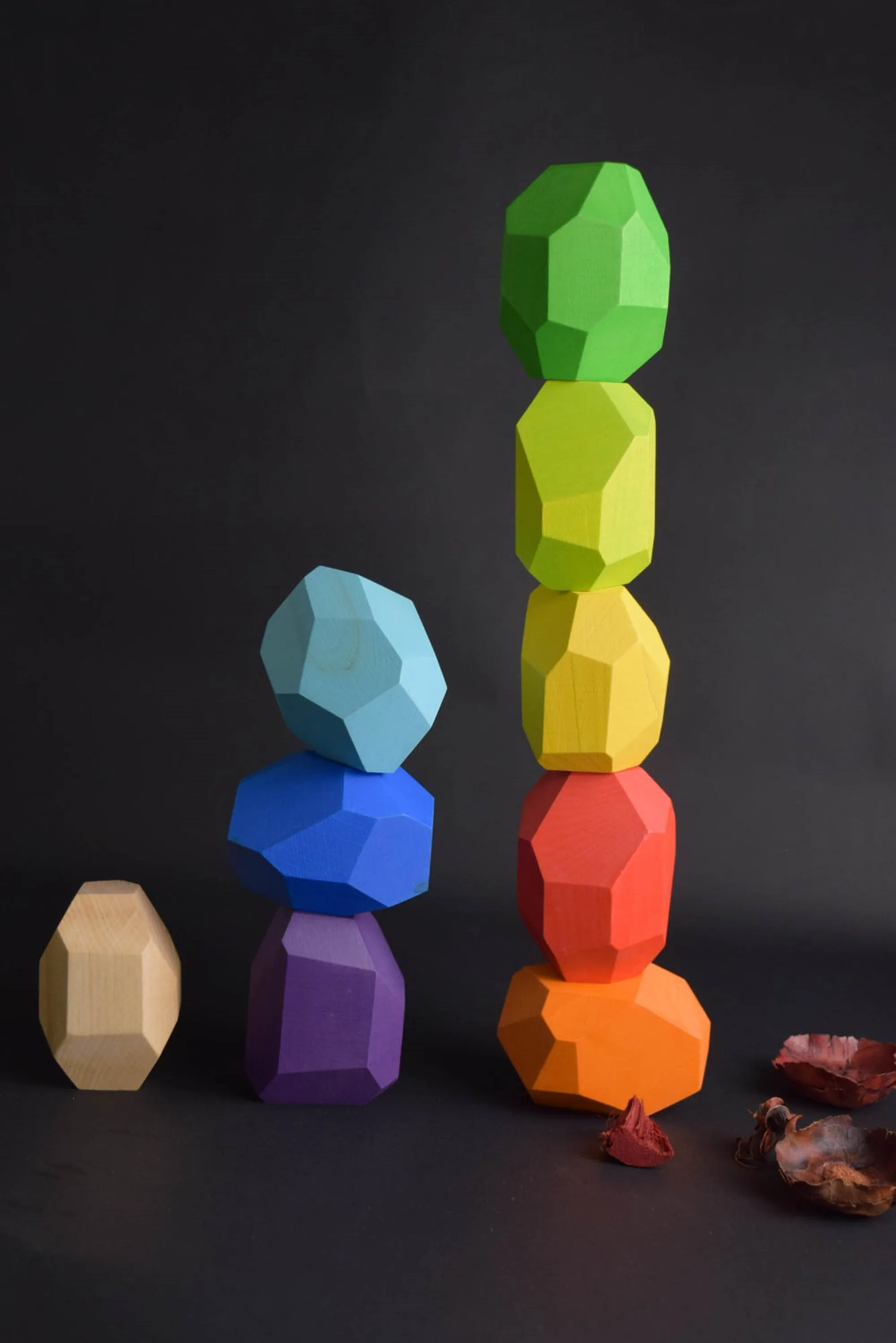 Tumi Ishi Wood Balancing Stones for Baby Rainbow