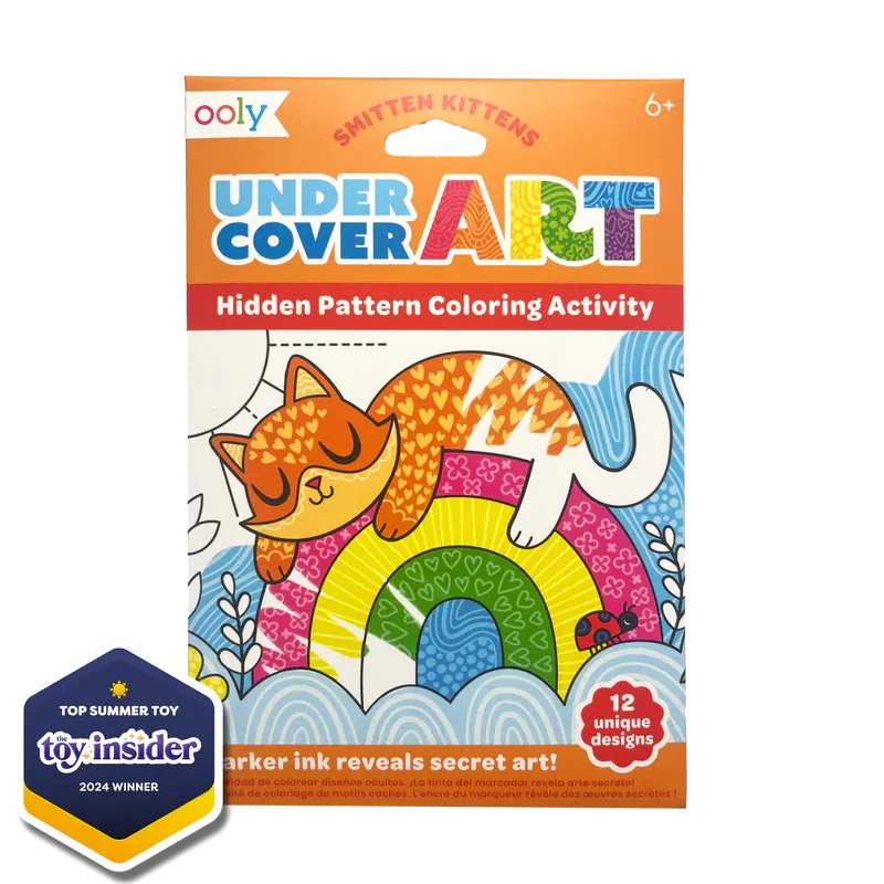 Undercover Art Hidden Pattern Coloring Activity Art Cards - Smitten Kittens