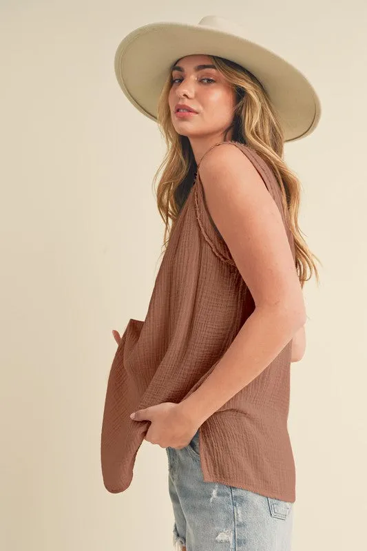 V-Neck Wide Strap Tank