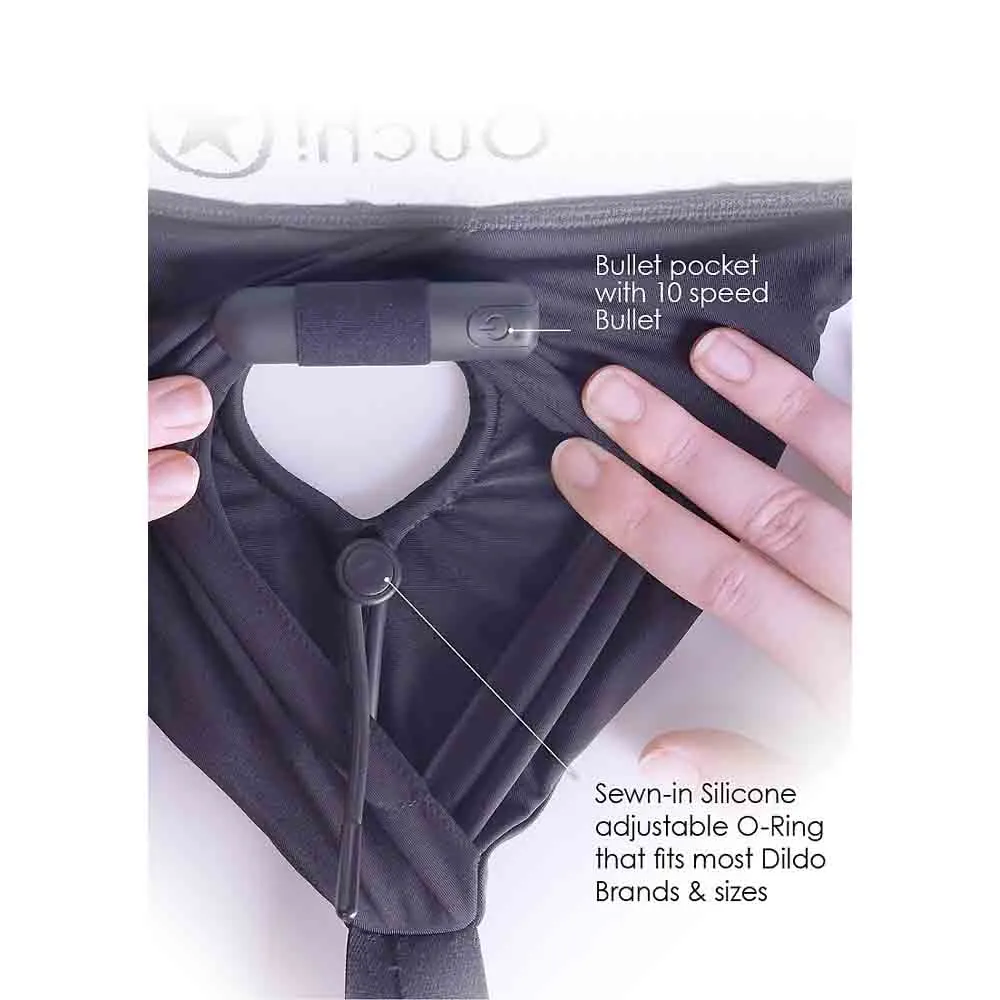 Vibrating Strap-on Open-Back Panty XL/2X
