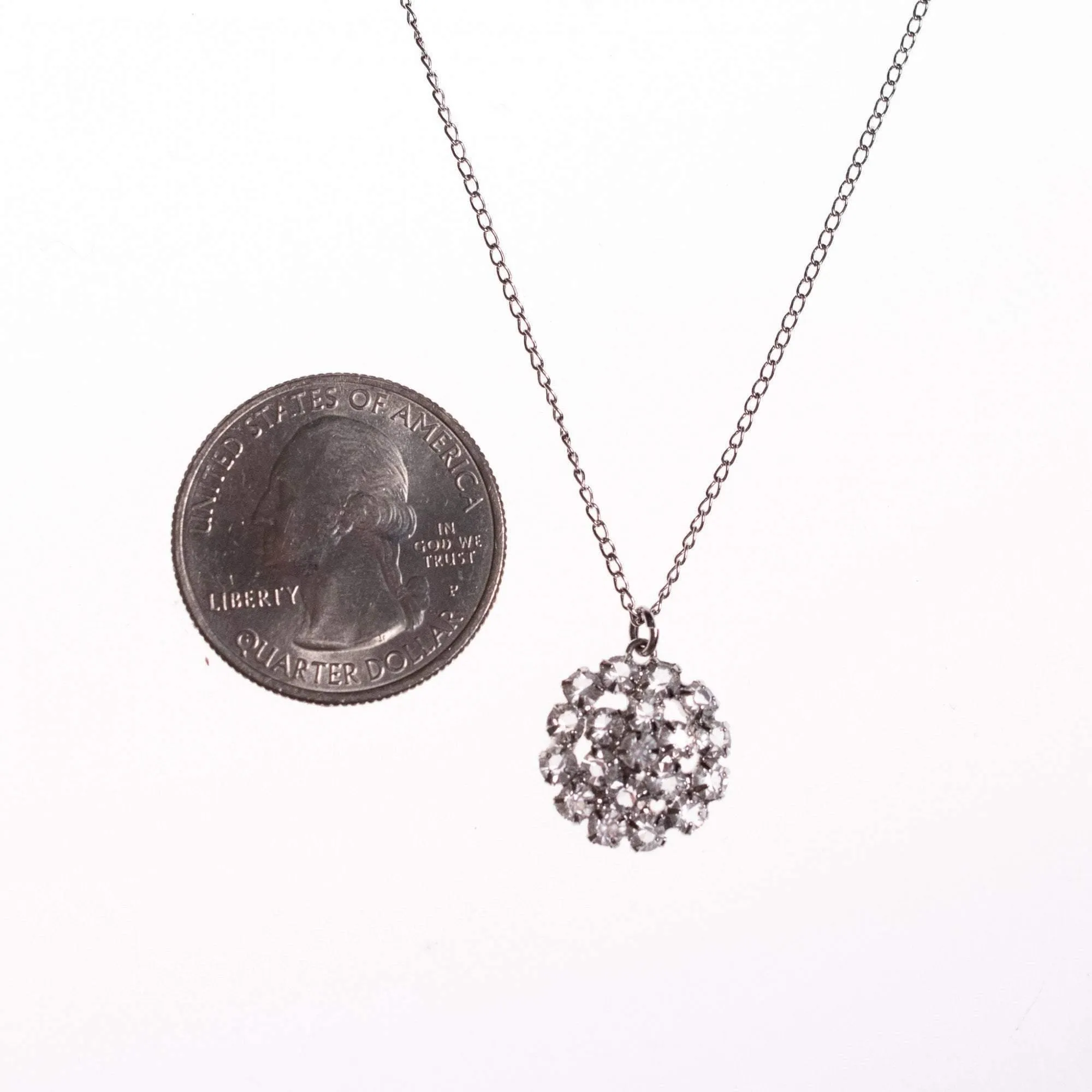 Vintage 1920s Art Deco Diamante Necklace with Bezel Set Crystals