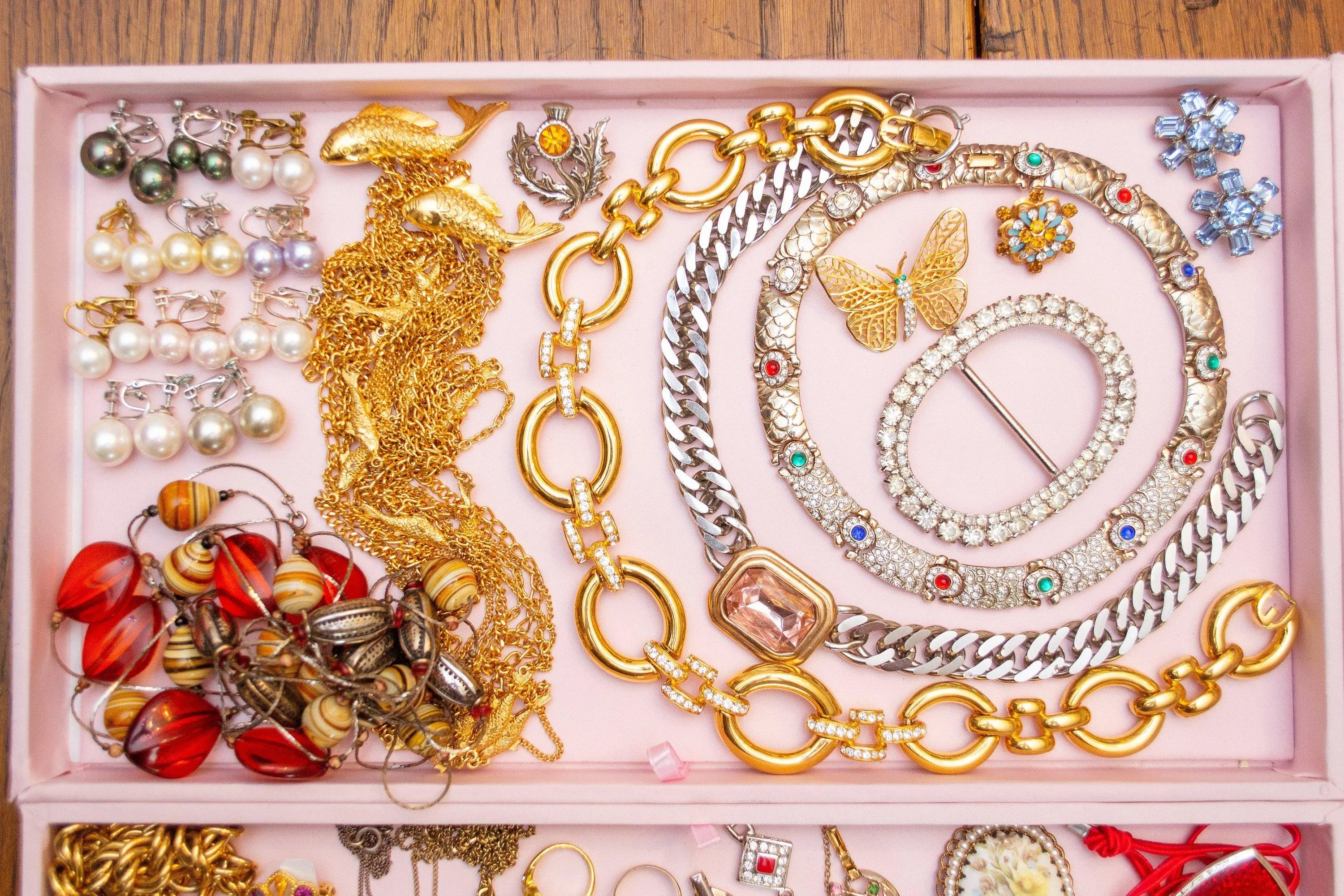 Vintage 1980s Art Deco Style Collar Necklace with Jewel Tone Cabochons and Diamante Crystal Rhinestones