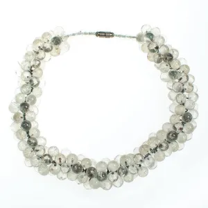 Vintage Art Deco Clear Crystal Bubble Bead Necklace
