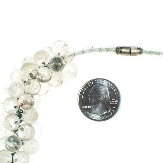 Vintage Art Deco Clear Crystal Bubble Bead Necklace