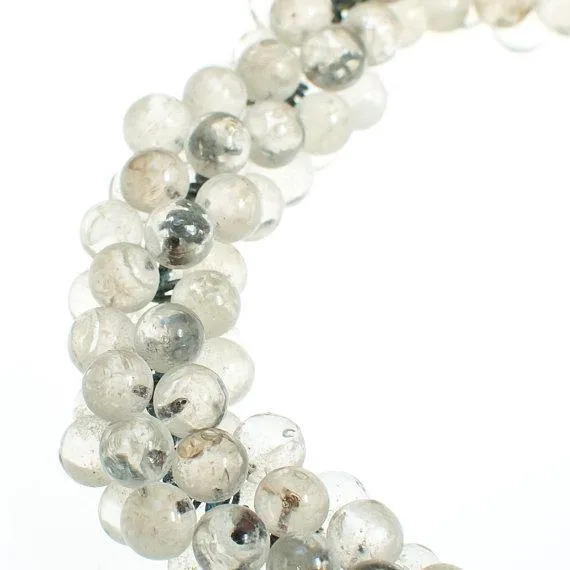 Vintage Art Deco Clear Crystal Bubble Bead Necklace