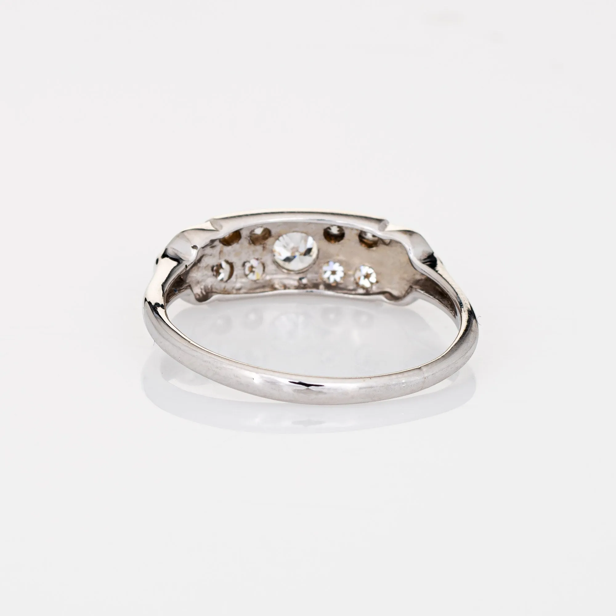 Vintage Art Deco Diamond Ring 14k White Gold Band Sz 9 Fine Wedding Jewelry