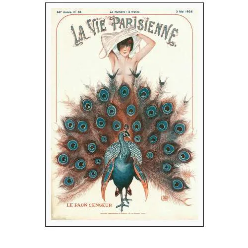 Vintage Art Deco Peacock
