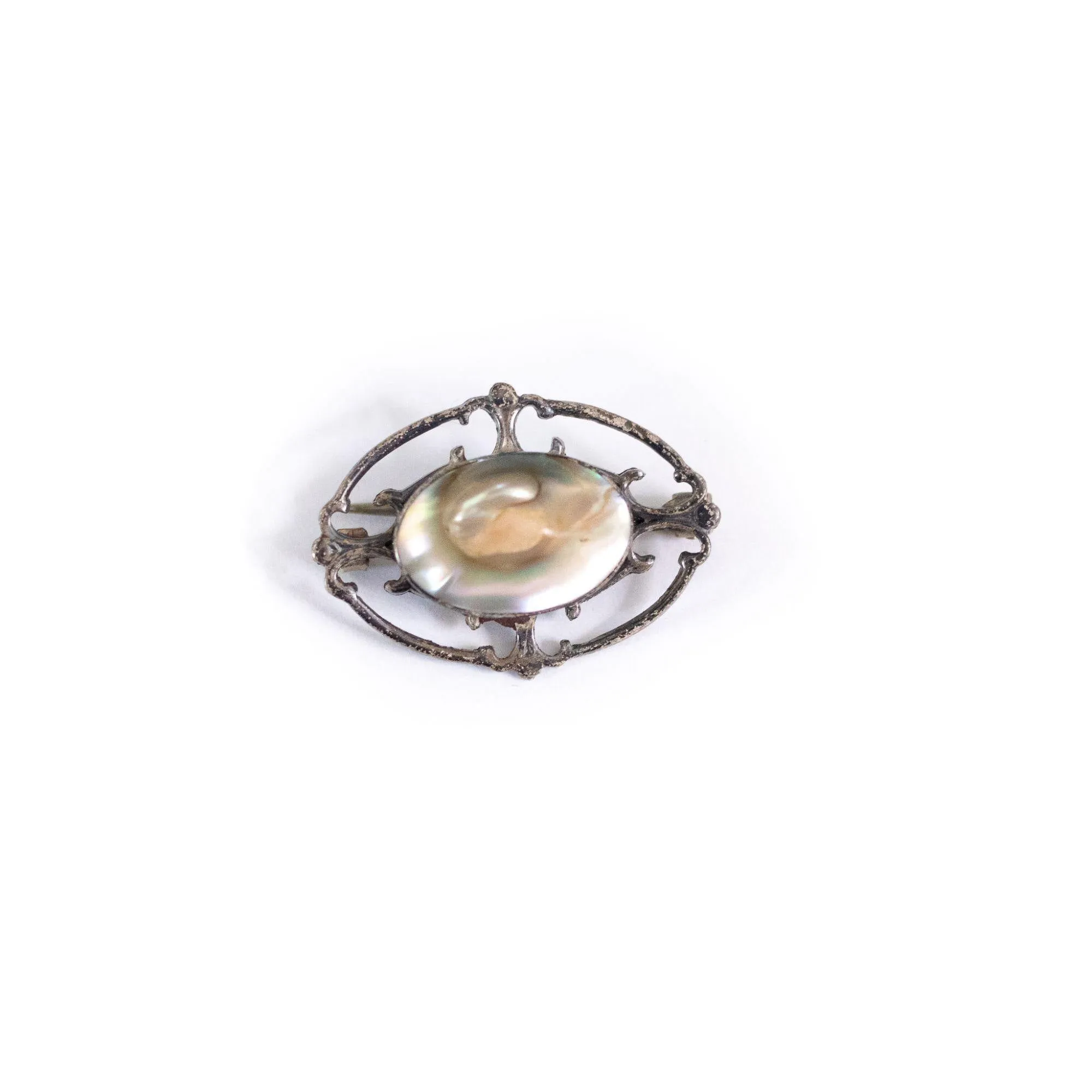 Vintage Art Deco Sterling Silver Cultured Pearl Lingerie Pin/Brooch