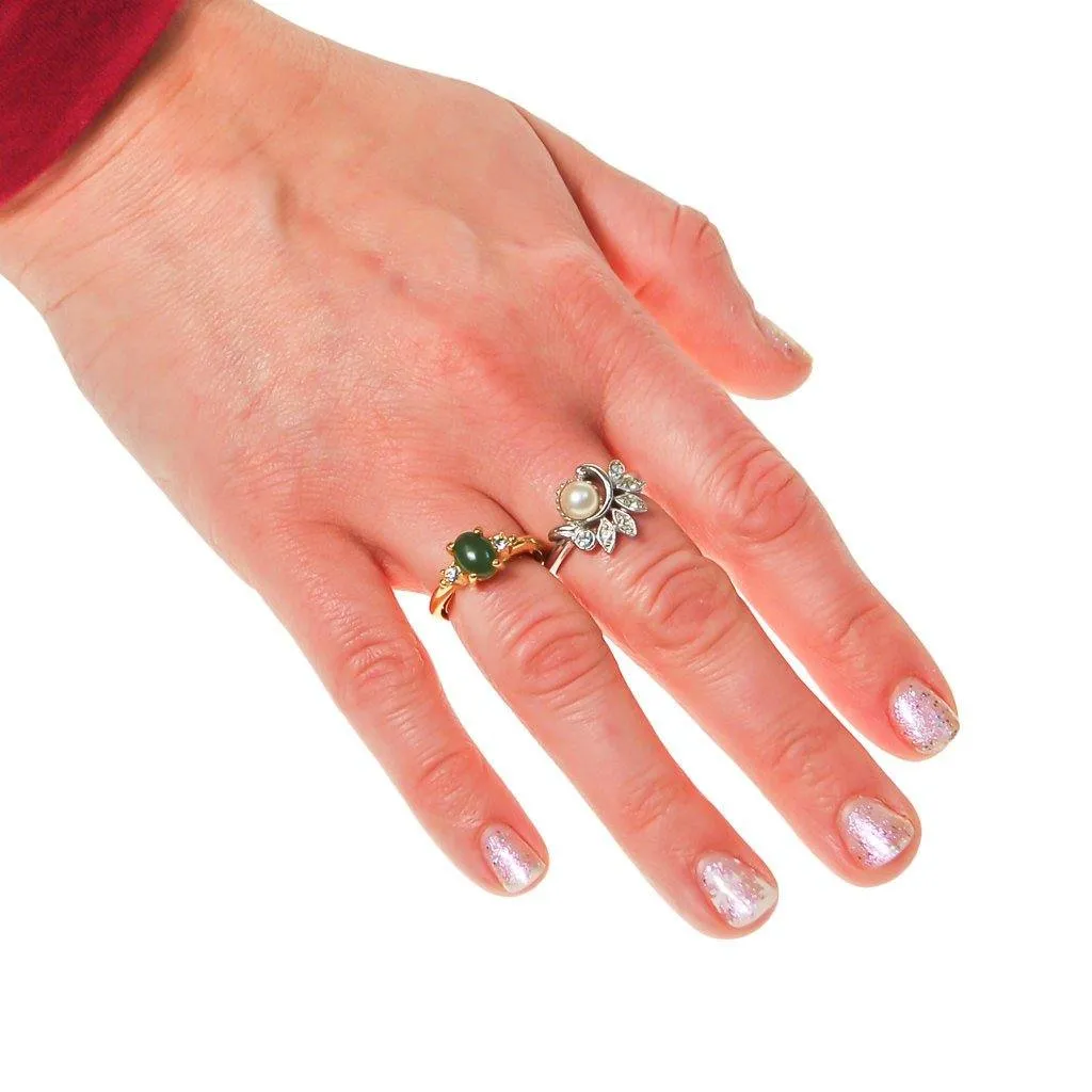 Vintage Avon Art Deco Inspired Pearl and Rhinestone Ring