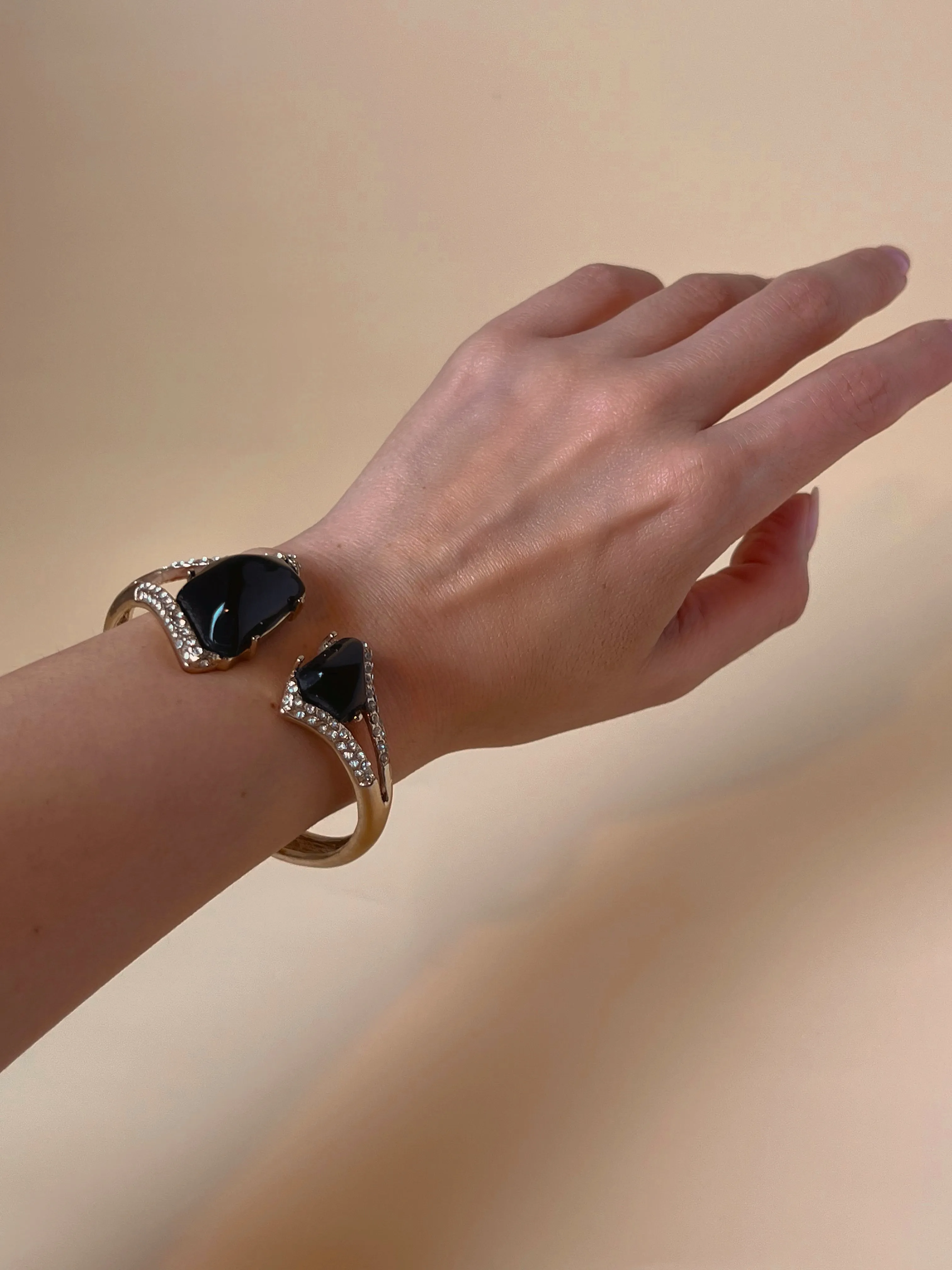 Vintage Black Onyx Art Deco Cuff