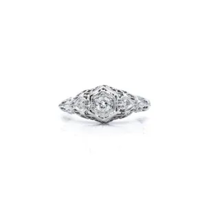 Vintage c. 1930s Gold & Diamond Art Deco Ring