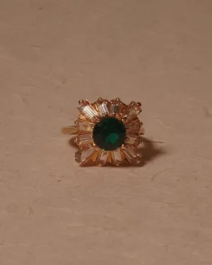 Vintage Emerald Square Cocktail Ring (sz 5.75)