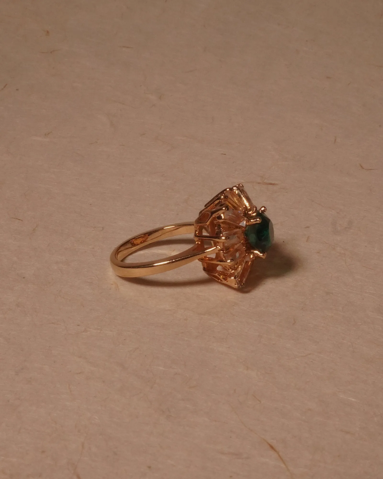 Vintage Emerald Square Cocktail Ring (sz 5.75)