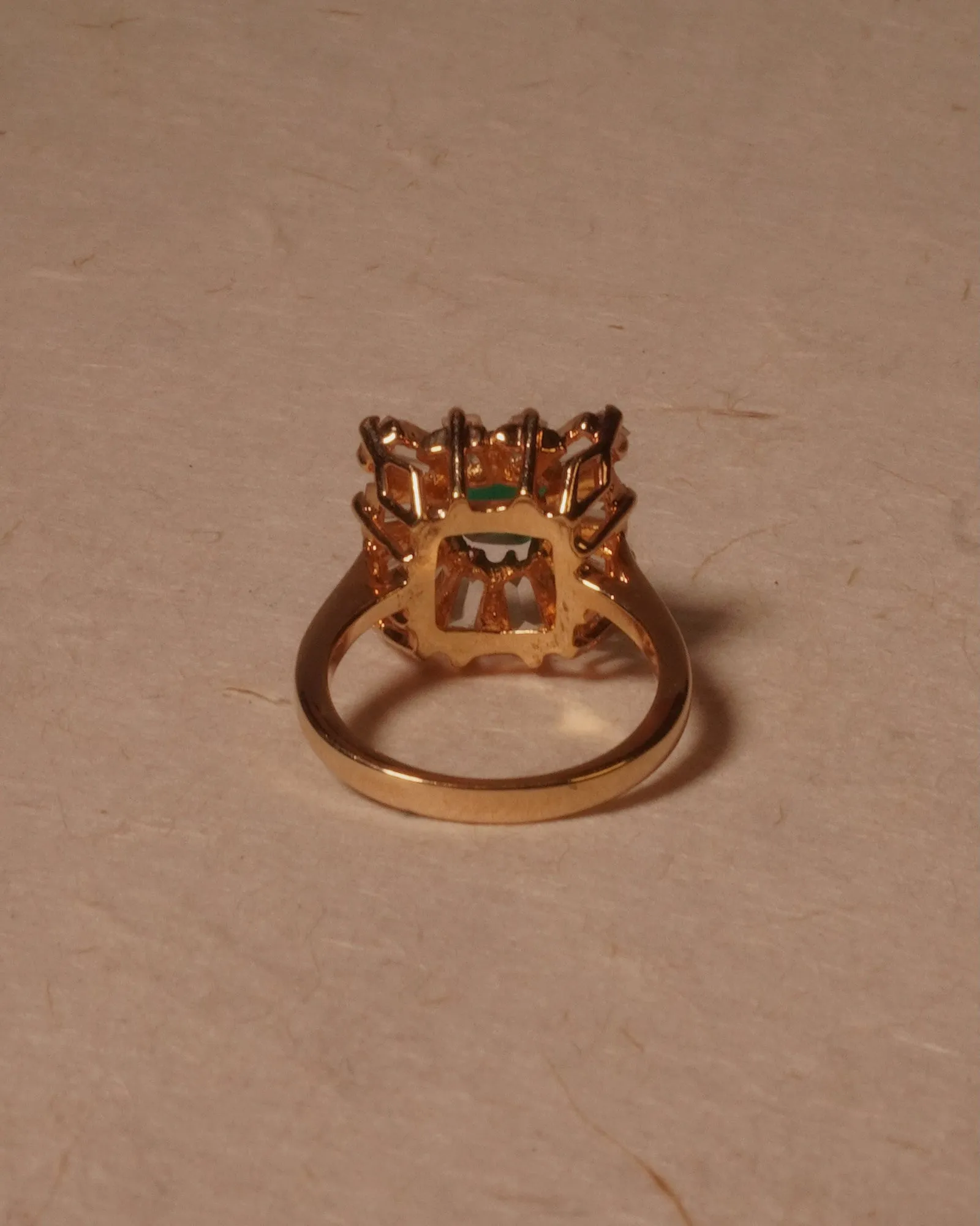 Vintage Emerald Square Cocktail Ring (sz 5.75)