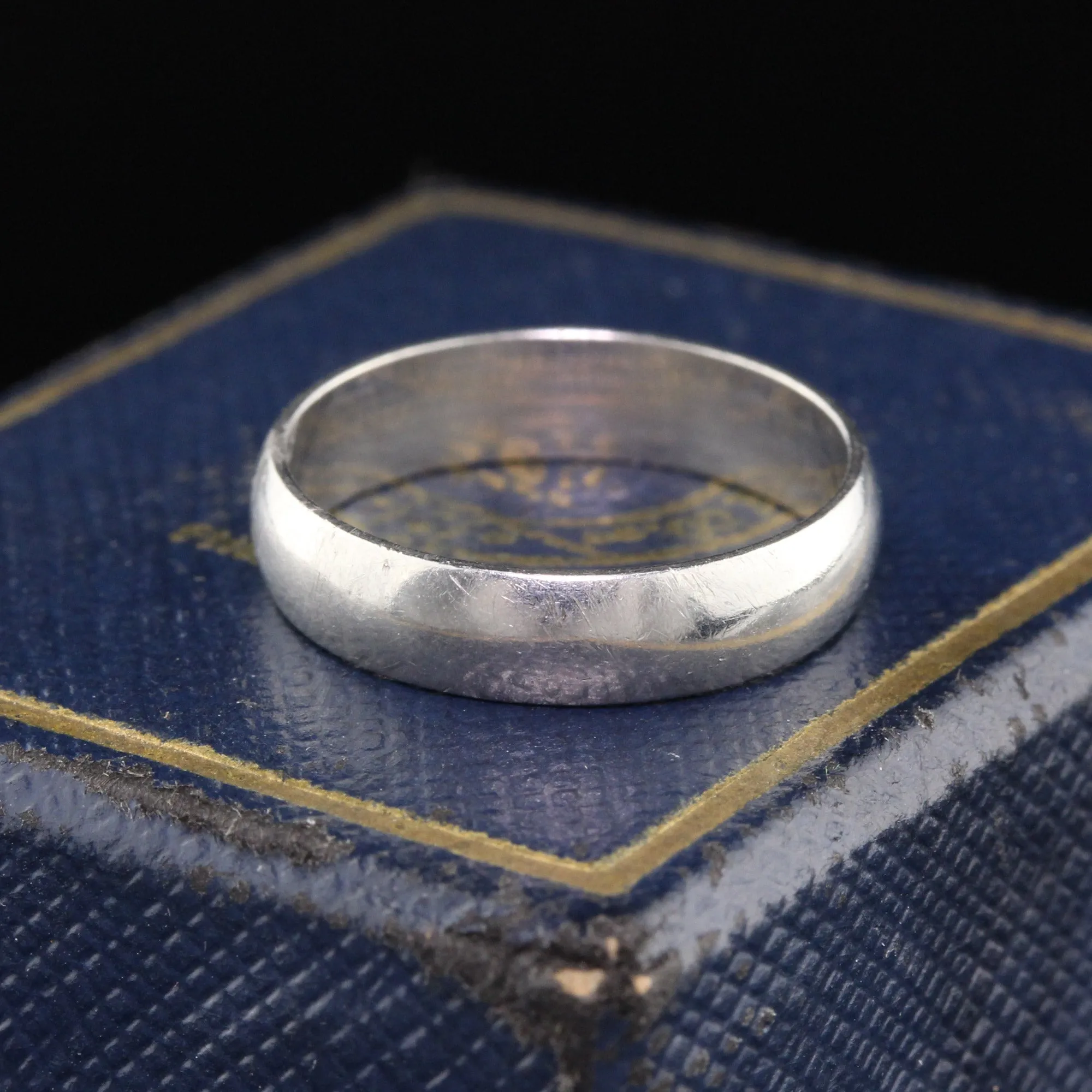 Vintage Estate Platinum Wedding Band - Size 5