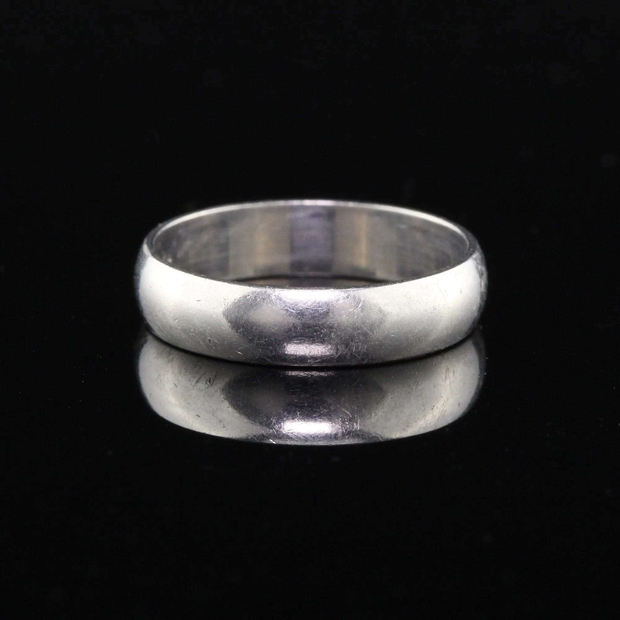 Vintage Estate Platinum Wedding Band - Size 5